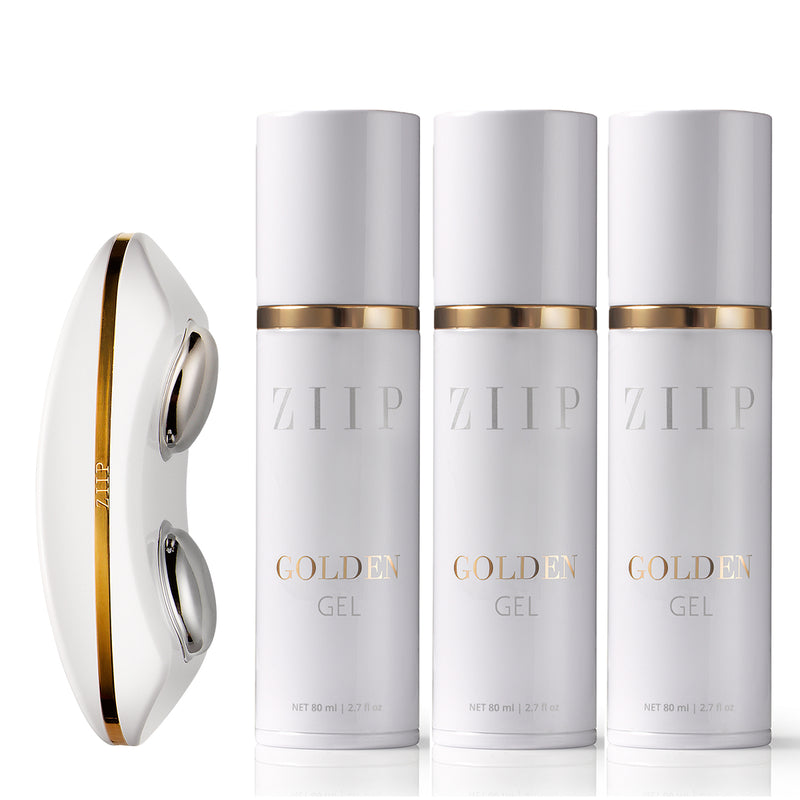 ZIIP Beauty GX Series Nano Current Skincare Device + 3 Golden Gels (80ml)